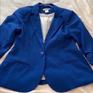 NWOT Arden B Blue Blazer with 3/4 ruched sleeves